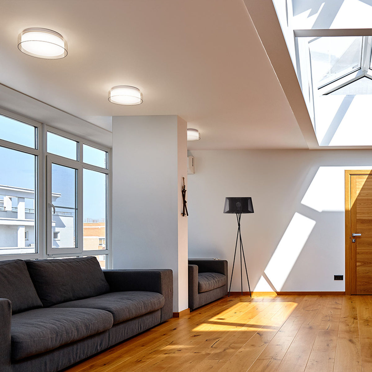 RENDL surface mounted lamp VENICE LED 30 ceiling  clear glass/opal-colored glass/chrome 230V LED 12W IP44  3000K R13685 5