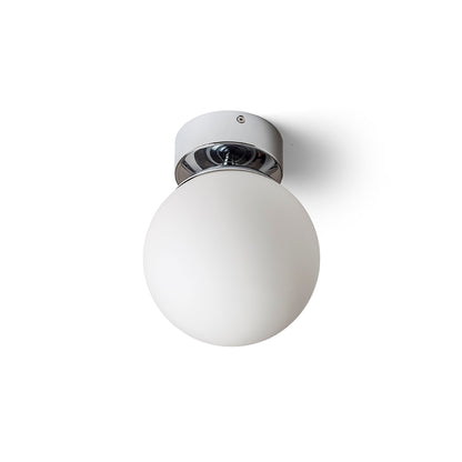 RENDL surface mounted lamp BOLLY 17 ceiling  opal-colored glass/chrome 230V LED E27 11W IP44 R13693 1
