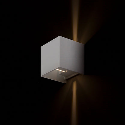 RENDL outdoor lamp TITO SQ DIMM wall white  230V LED 2x3W IP65  3000K R13738 6