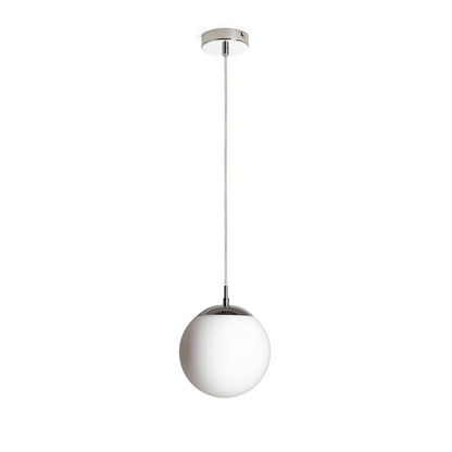 RENDL pendant lamp LUNA 20 pendant  opal-colored glass/chrome 230V LED E27 11W R13745 1