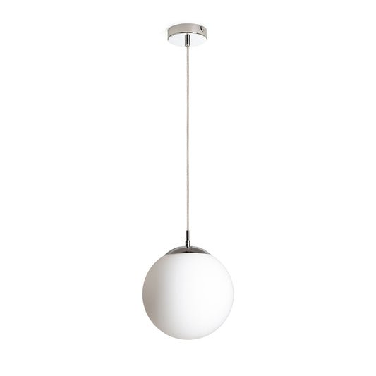 RENDL pendant lamp LUNA 25 pendant  opal-colored glass/chrome 230V LED E27 15W R13746 1
