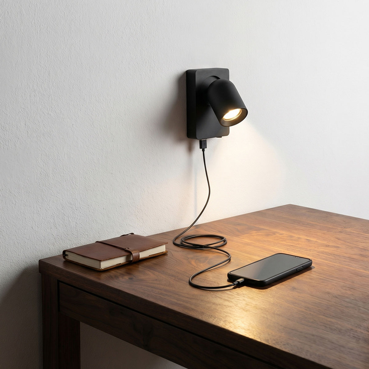 RENDL spotlight VOLTERA USB wall black  230V LED GU10 9W R13764 2
