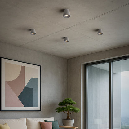 RENDL surface mounted lamp VOLCA ceiling  concrete/dark granite 230V LED GU10 5W R13795 4
