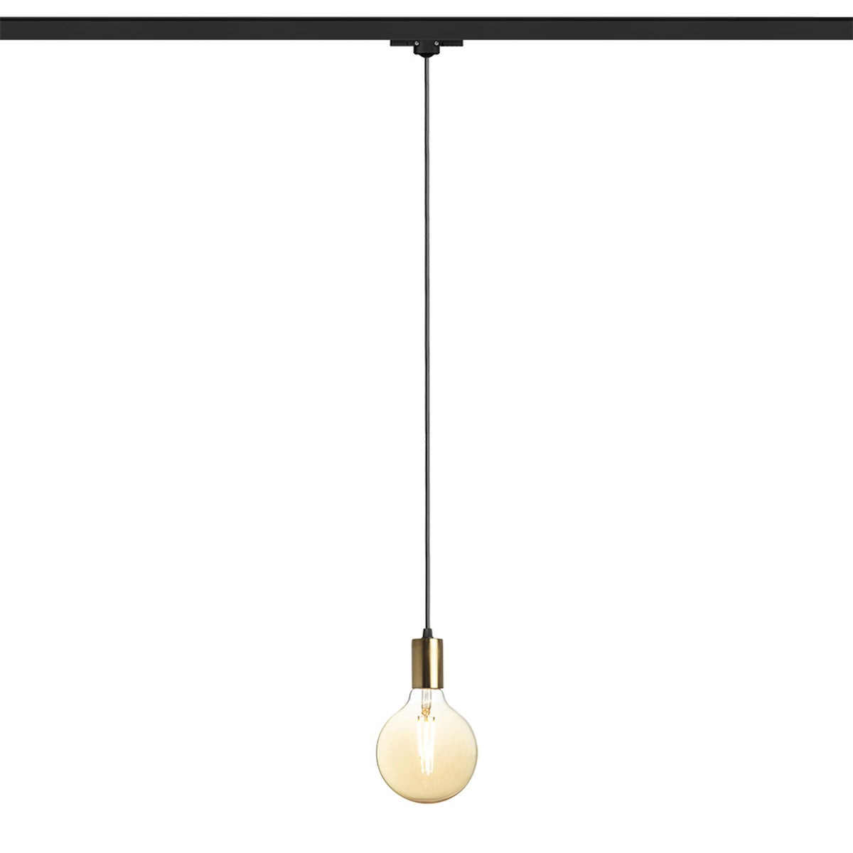 RENDL 3-circuit track system ARAQ for 3-circuit tracks pendant  brushed brass/black 230V LED E27 15W R13979 1