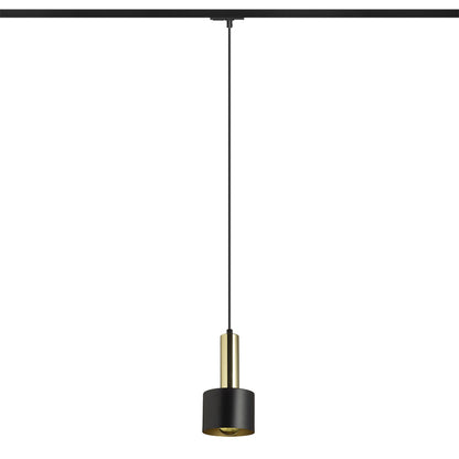 RENDL 1-circuit track system GIULIA 12 for 1-circuit tracks black/gold brown brass 230V LED E27 11W R13987 3