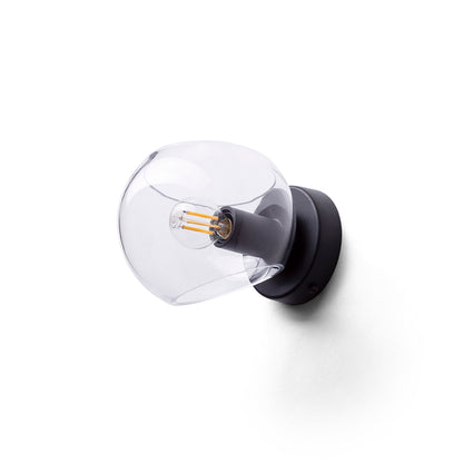 RENDL wall lamp SOLARIS surface mounted clear glass/black 230V LED E14 7W R13994 7