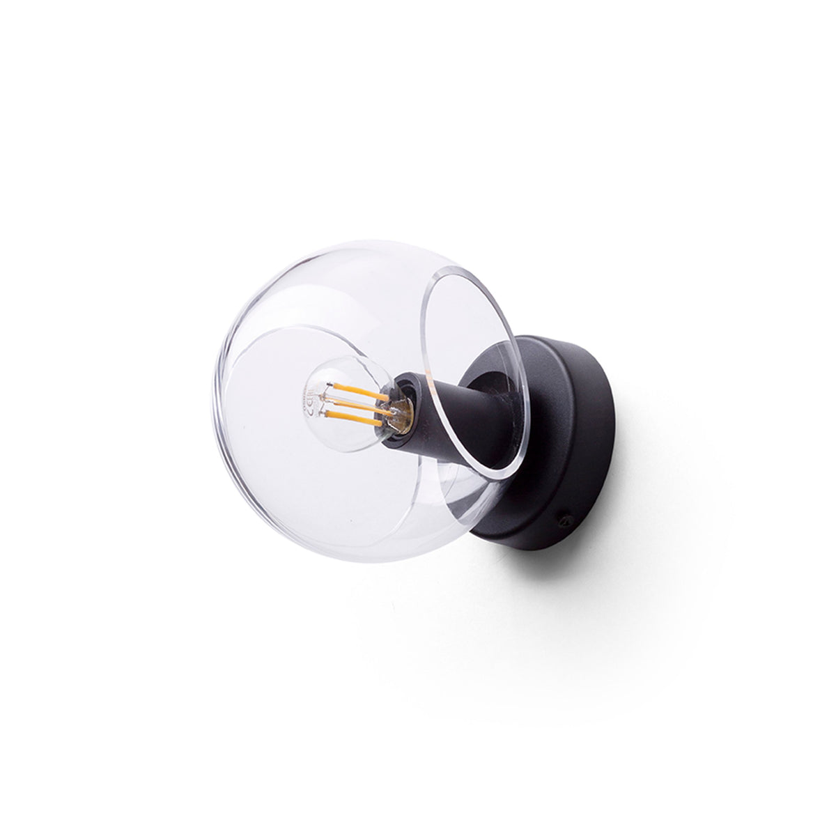 RENDL wall lamp SOLARIS surface mounted clear glass/black 230V LED E14 7W R13994 8