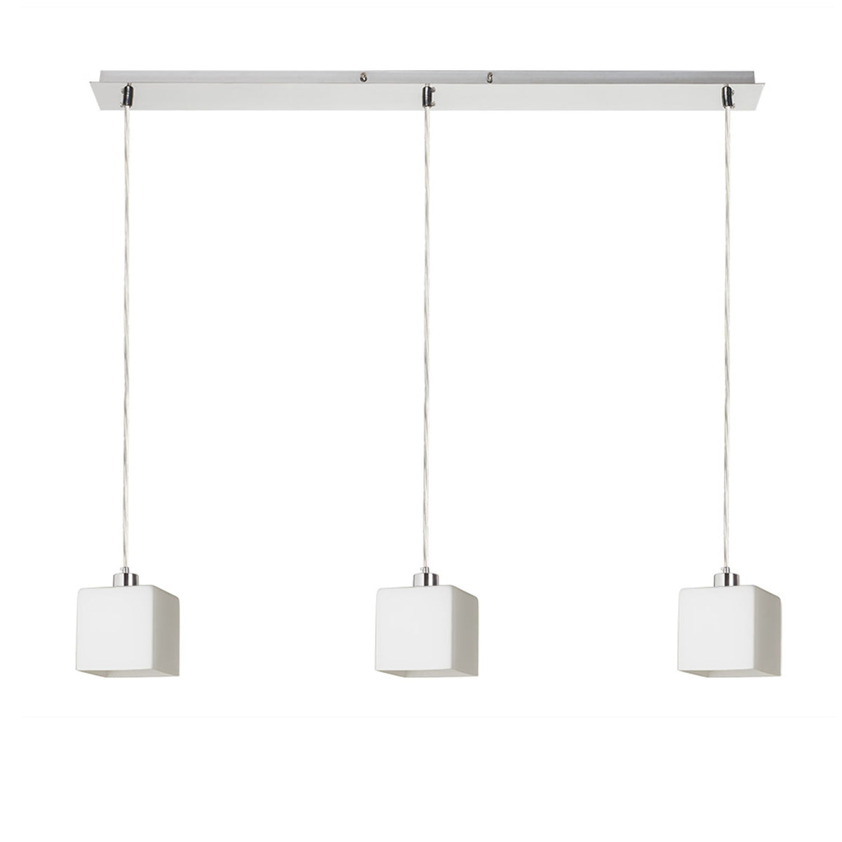 RENDL pendant lamp DADOS III 80 pendant  opal-colored glass/matt nickel 230V LED E27 3x11W R14021 1