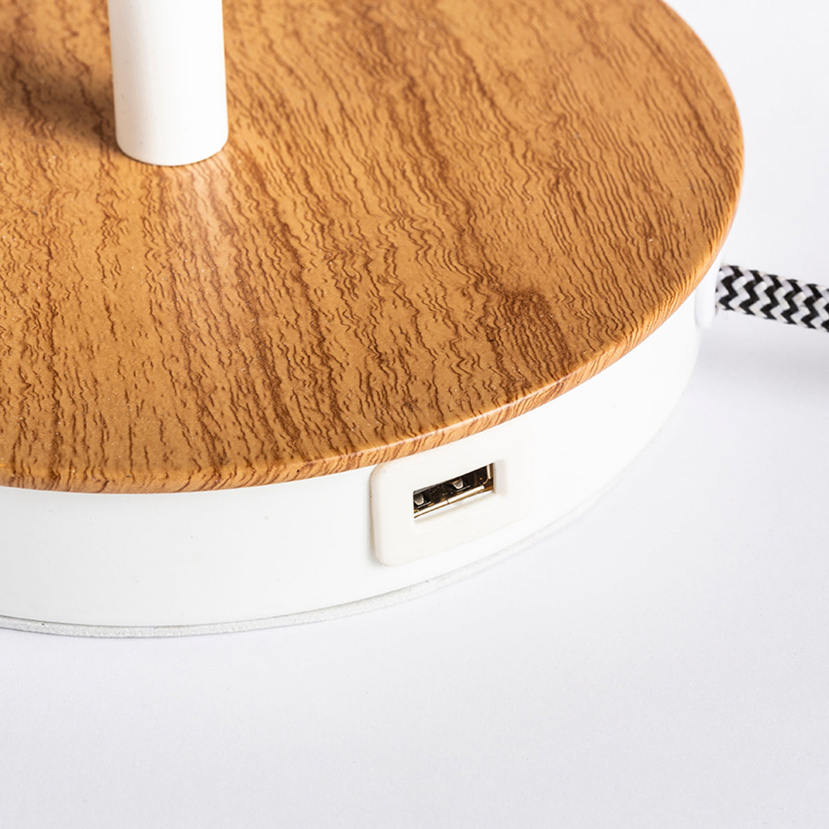 RENDL table lamp KEITH/DELISA table with USB white buttons/beech 230V LED E27 11W R14037 3