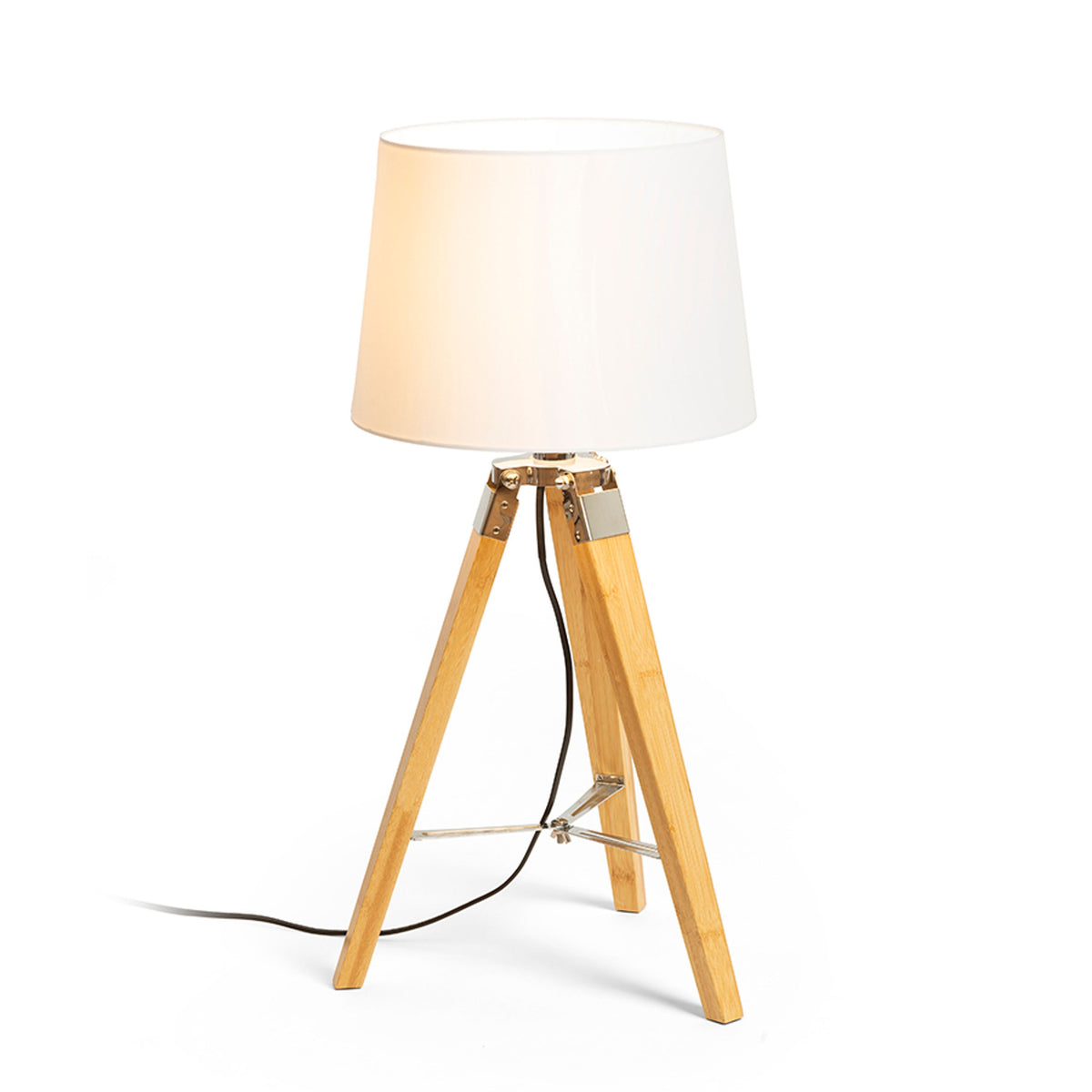 RENDL table lamp ALVIS/AMBITUS 30 table  Polycotton white/bamboo 230V LED E27 15W R14041 3
