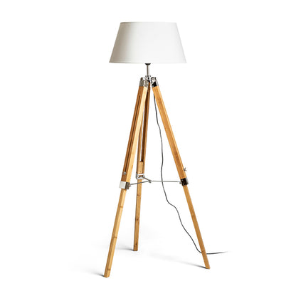 RENDL floor lamp ALVIS/AMBITUS 46 floor white bamboo/chrome 230V LED E27 15W R14044 1