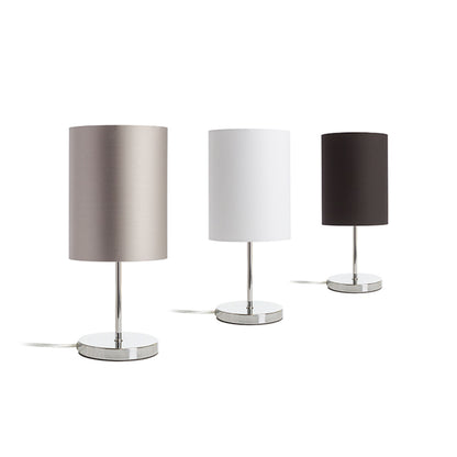 RENDL table lamp NYC/RON 15/20 table  Polycotton white/chrome 230V LED E27 15W R14055 2