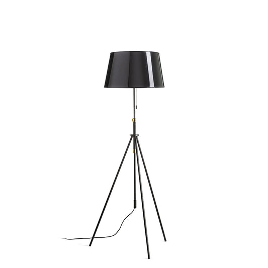 RENDL floor lamp LUTON/RIDICK floor shiny black golden foil/black/metal 230V LED E27 15W R14066 1