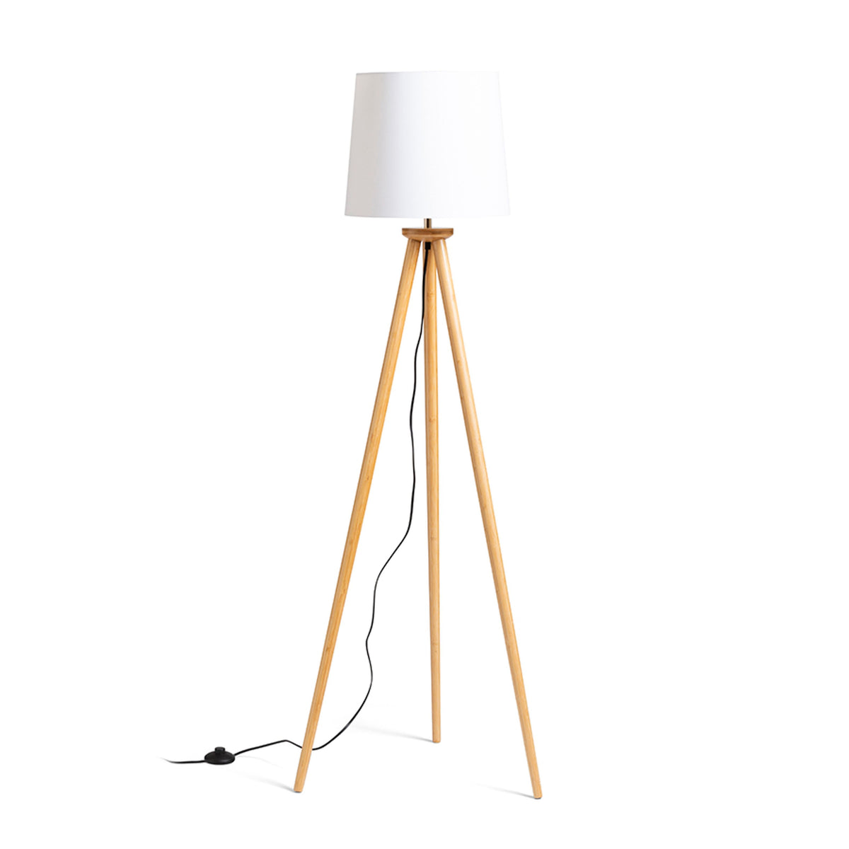 RENDL shades, shade bases, pendent sets BASCO floor base bamboo 230V LED E27 15W R14147 3