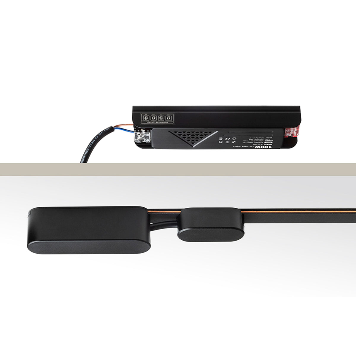 RENDL Ultra-thin track system VEGA feed-in black 24=  R14176 3