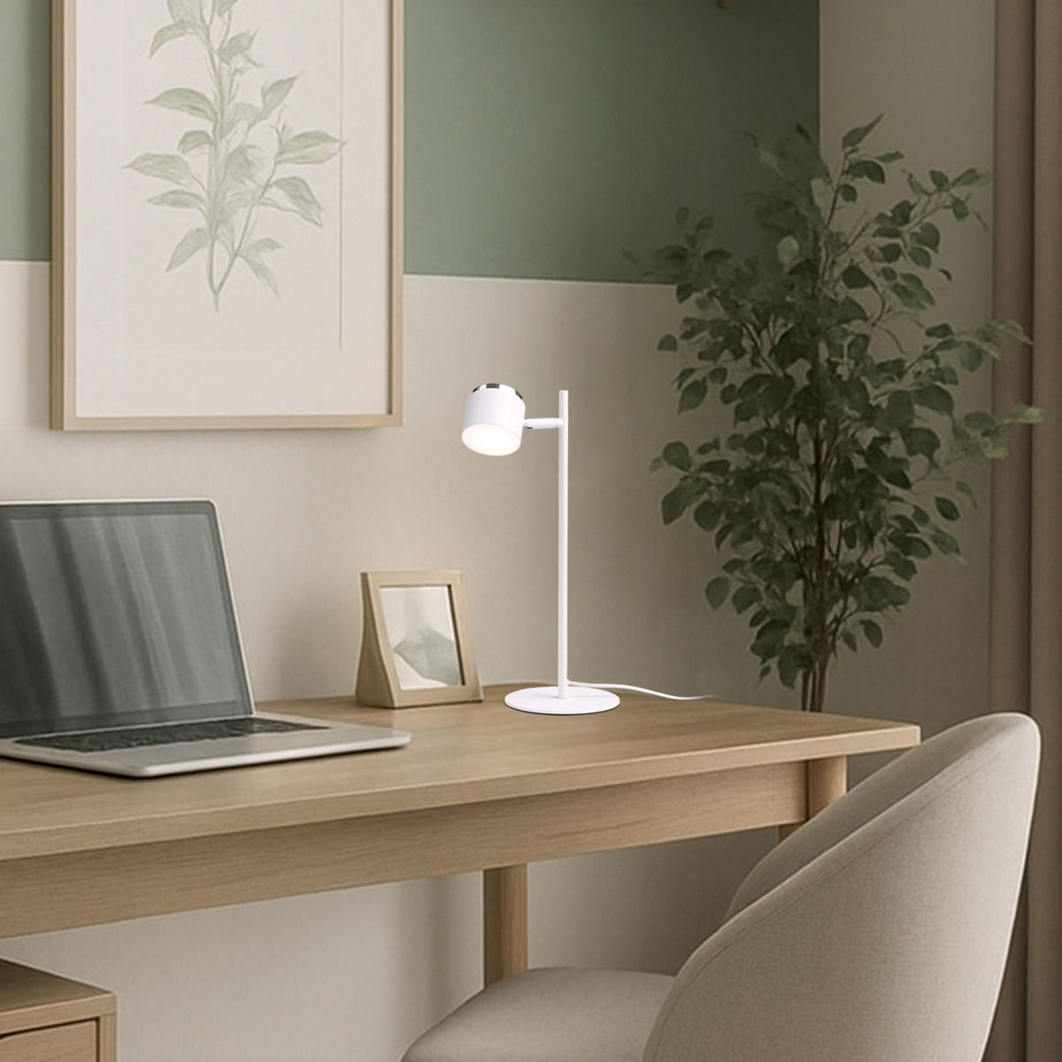 RENDL table lamp NOVA table white chrome/frosted acrylic 230V LED 4.2W 3000K R14274 4