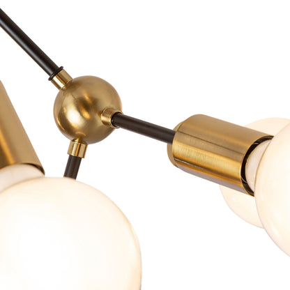 RENDL surface mounted lamp ARTEMIA 9 ceiling black brushed brass 230V LED E27 9x15W R14397 7