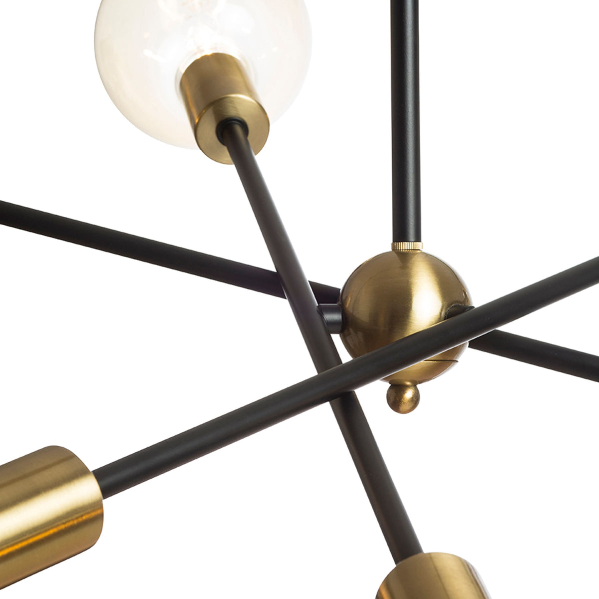 RENDL pendant lamp ARTEMIA 6 on a pole black brushed brass 230V LED E27 6x15W R14398 5