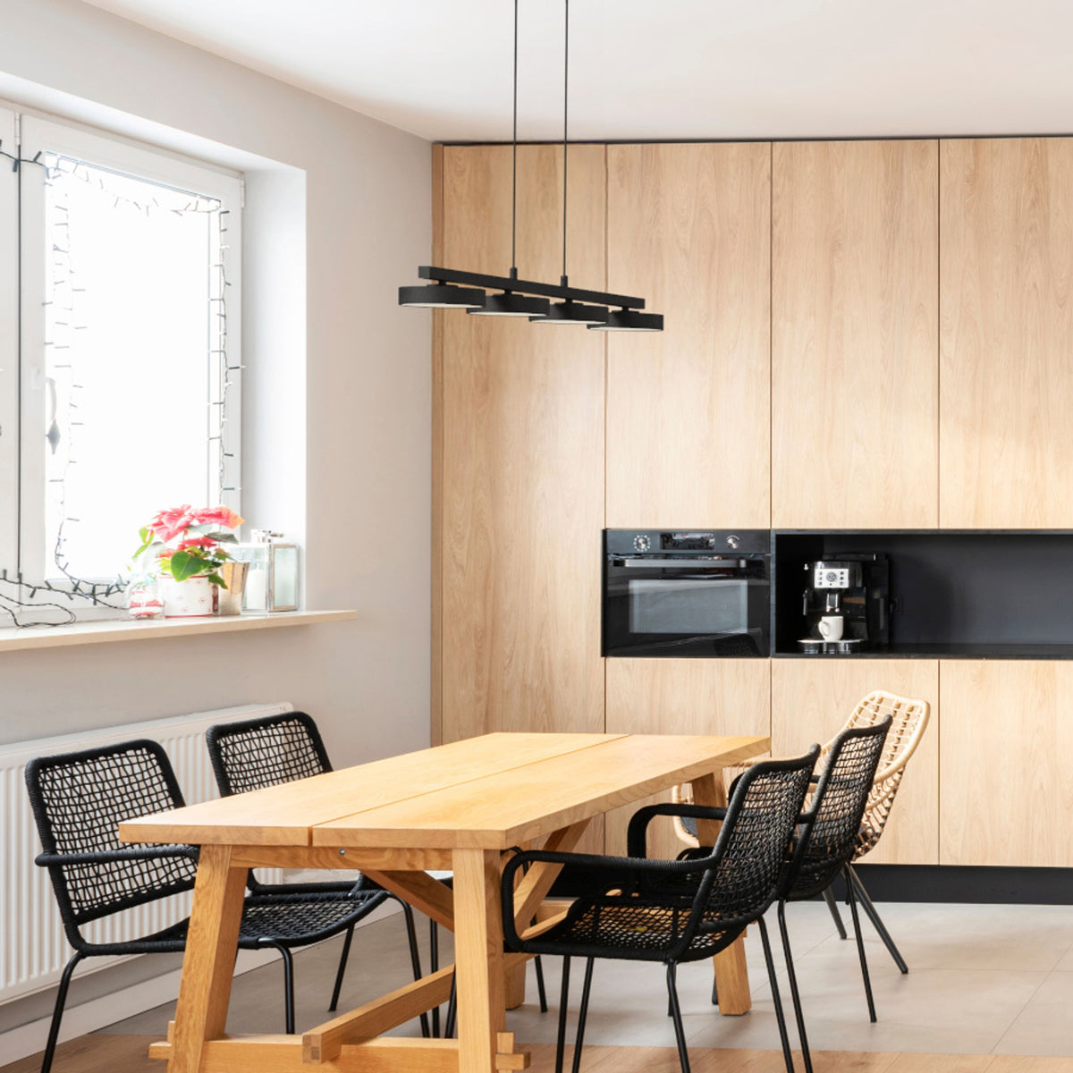 RENDL pendant lamp ARETHA IV pendant black  230V LED 4x12W  3000K R14424 4