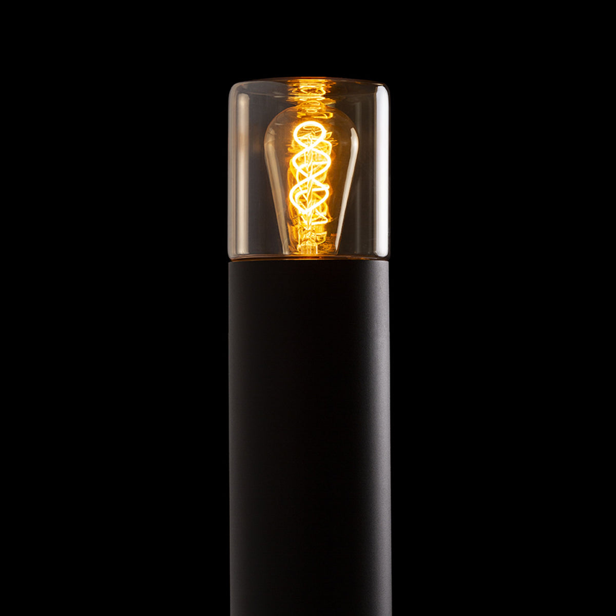 RENDL outdoor lamp QUINN 60 floor black amber-colored glass 230V LED E27 11W IP54 R14497 6