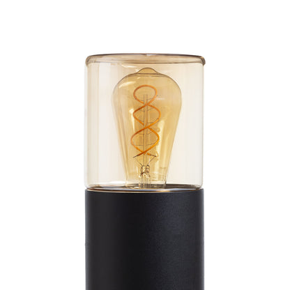 RENDL outdoor lamp QUINN 60 floor black amber-colored glass 230V LED E27 11W IP54 R14497 7
