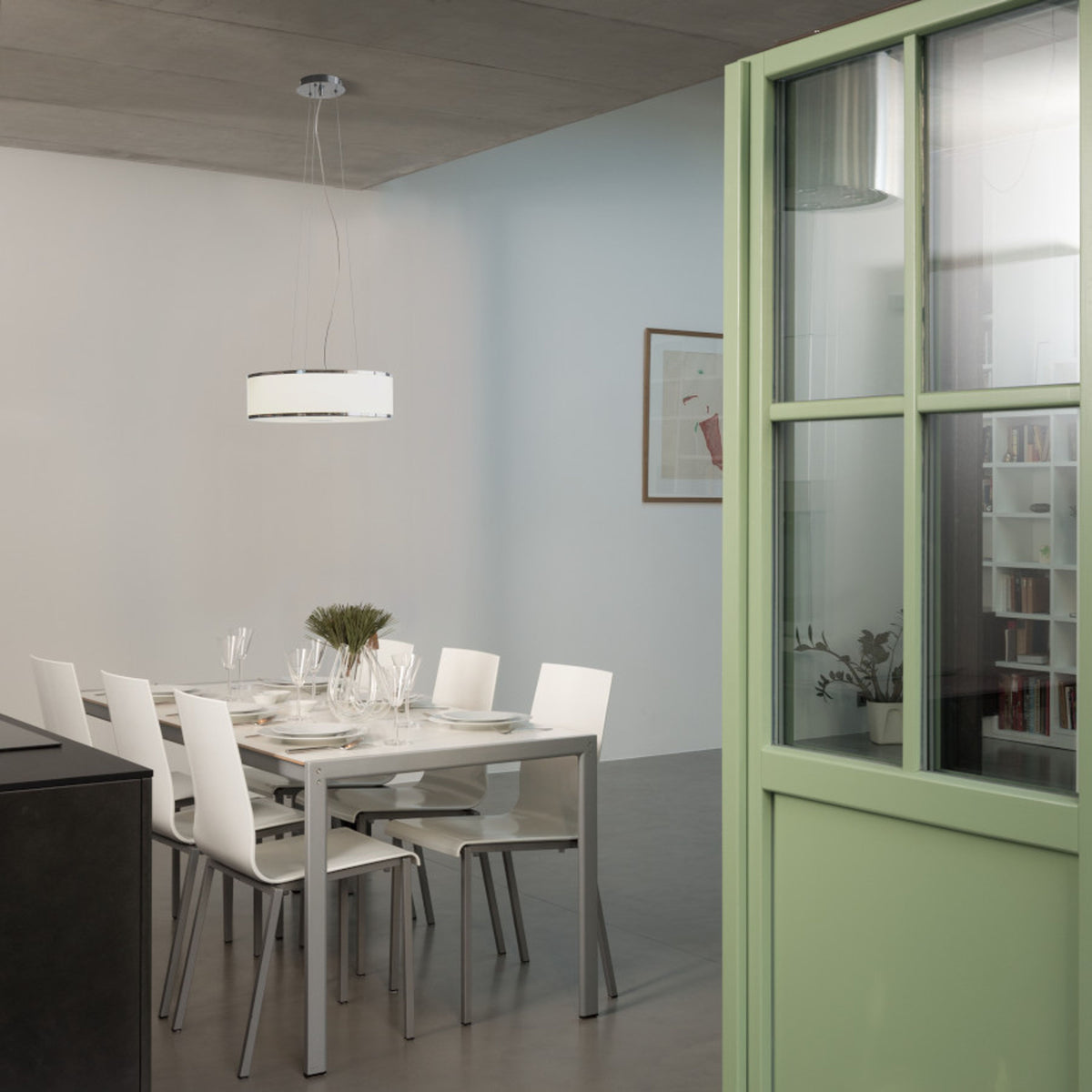 RENDL pendant lamp CASSABLANCA LED 40  pendant  chrome/glass 230V LED 35W  3000K R14551 2