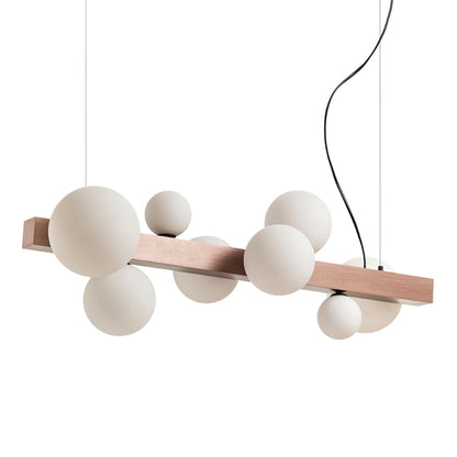 RENDL pendant lamp KASSANDRA pendant opal-colored glass/brushed bronze 230V G9 8x6W R14554 3