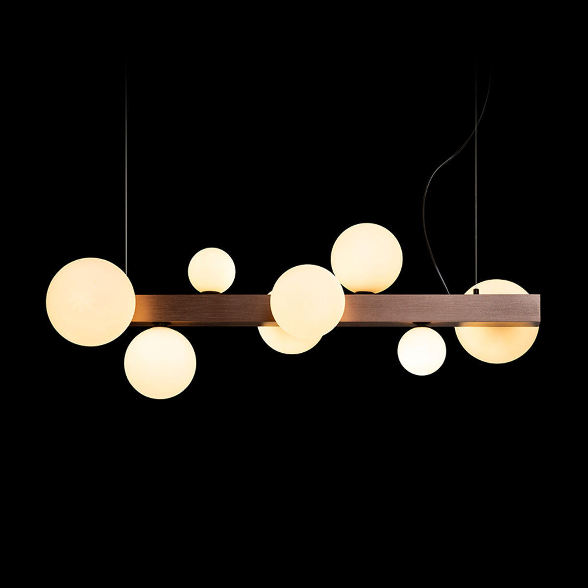 RENDL pendant lamp KASSANDRA pendant opal-colored glass/brushed bronze 230V G9 8x6W R14554 4