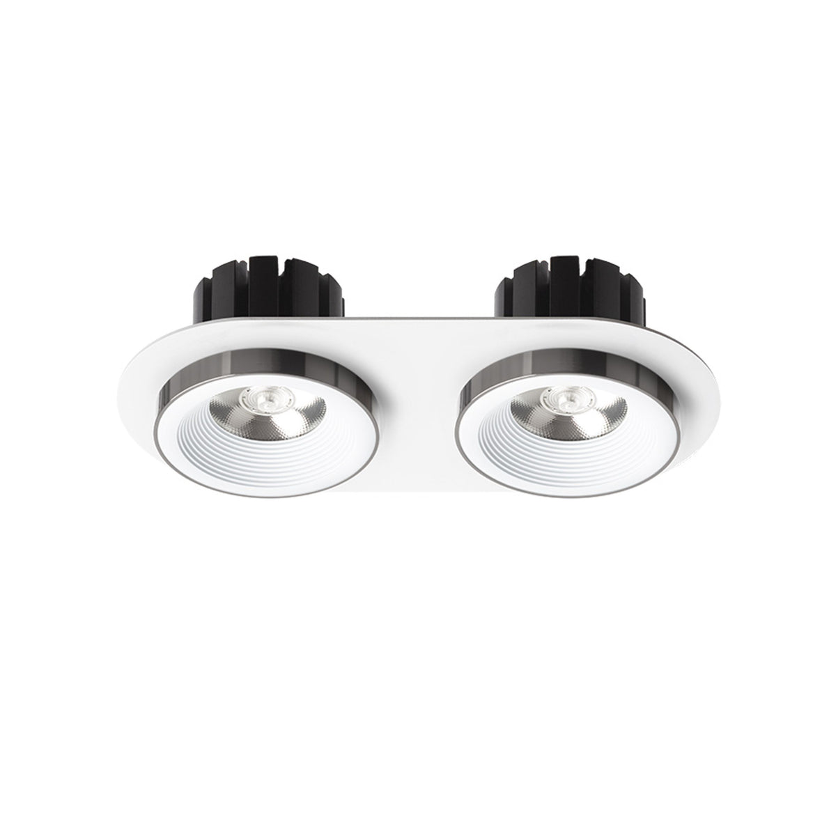 RENDL recessed light SHARM R II recessed white black chrome 230V LED 2x10W 24° 3000K R14571 2