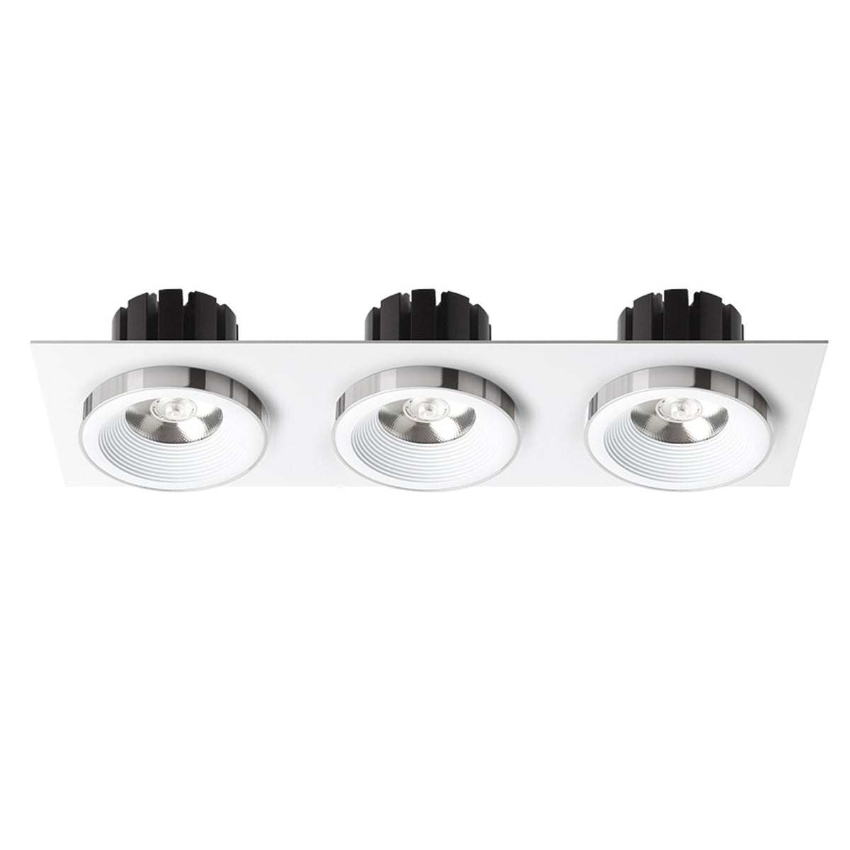 RENDL recessed light SHARM SQ III recessed white chrome 230V LED 3x10W 24° 3000K R14586 2