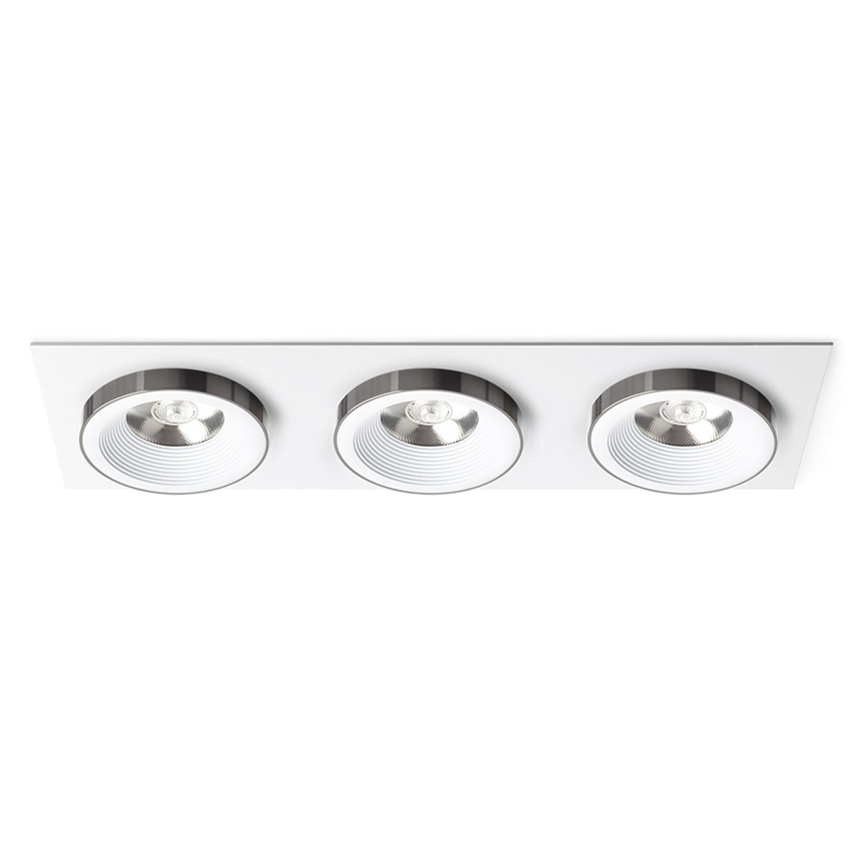 RENDL recessed light SHARM SQ III recessed white black chrome 230V LED 3x10W 24° 3000K R14587 1